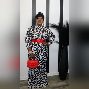 NWOT Animal Print Mock Neck Maxi